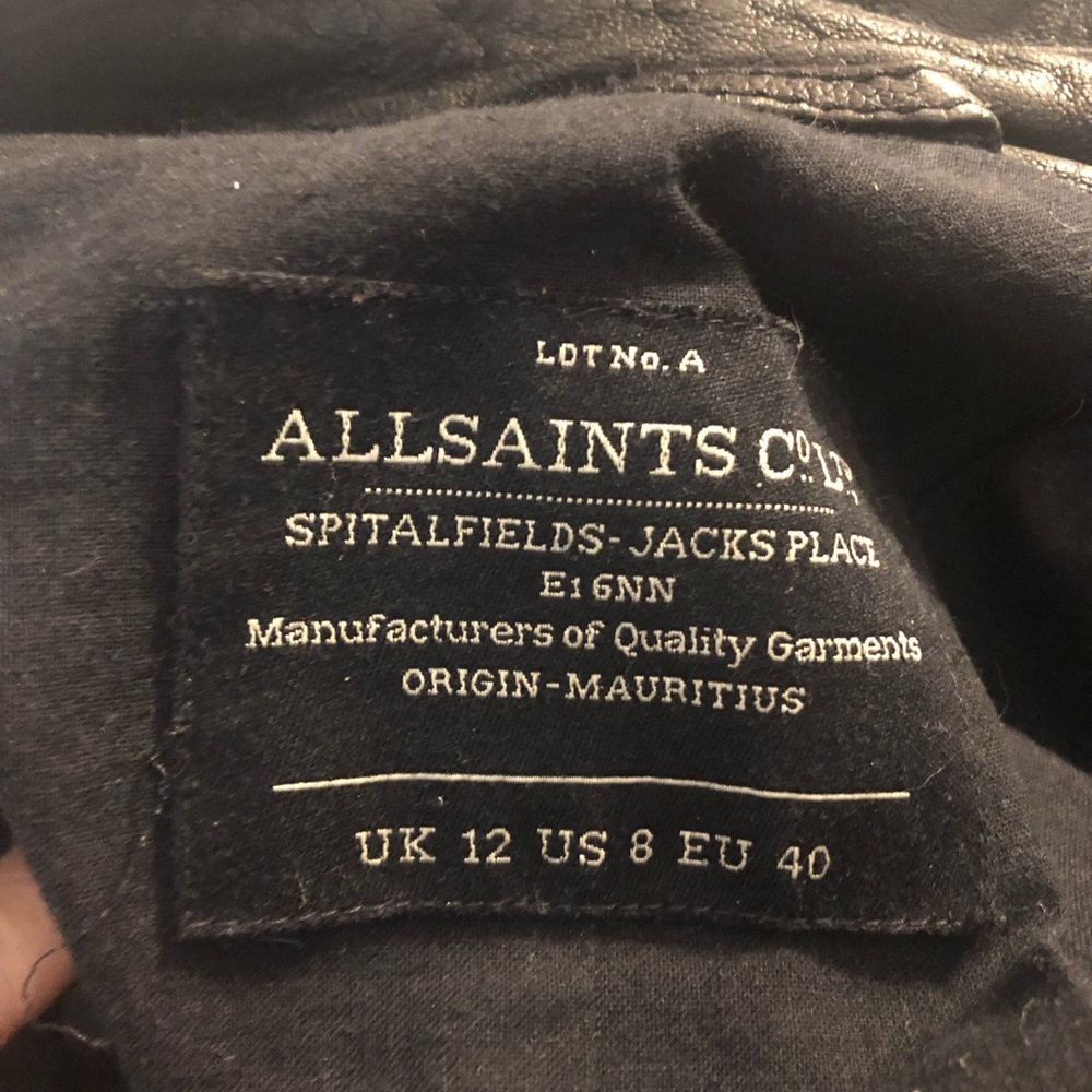 All Saints Blake Long leather Moto Jacket - Picture 3 of 4
